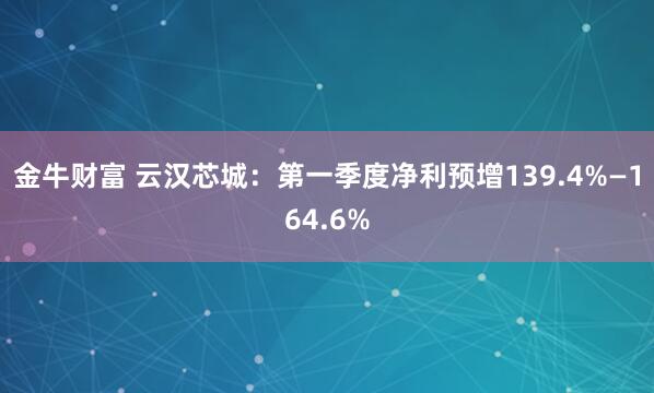 金牛财富 云汉芯城：第一季度净利预增139.4%—164.6%