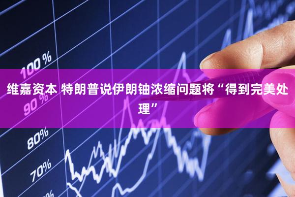 维嘉资本 特朗普说伊朗铀浓缩问题将“得到完美处理”