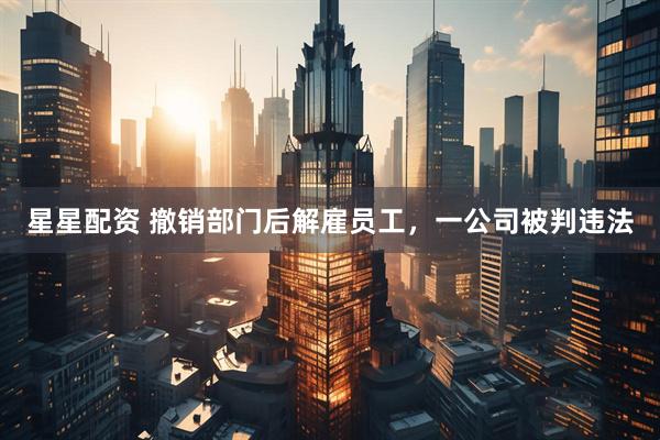 星星配资 撤销部门后解雇员工，一公司被判违法