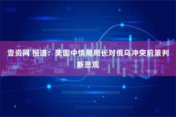 壹资网 报道：美国中情局局长对俄乌冲突前景判断悲观